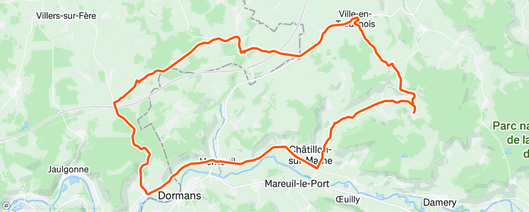 Map of the activity, Sortie vélo dans l'après-midi
