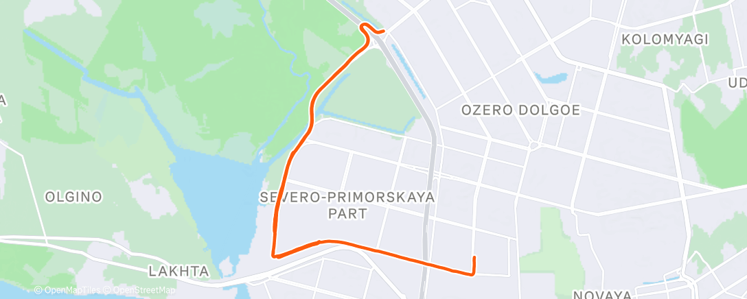 Map of the activity, Вечерний забег