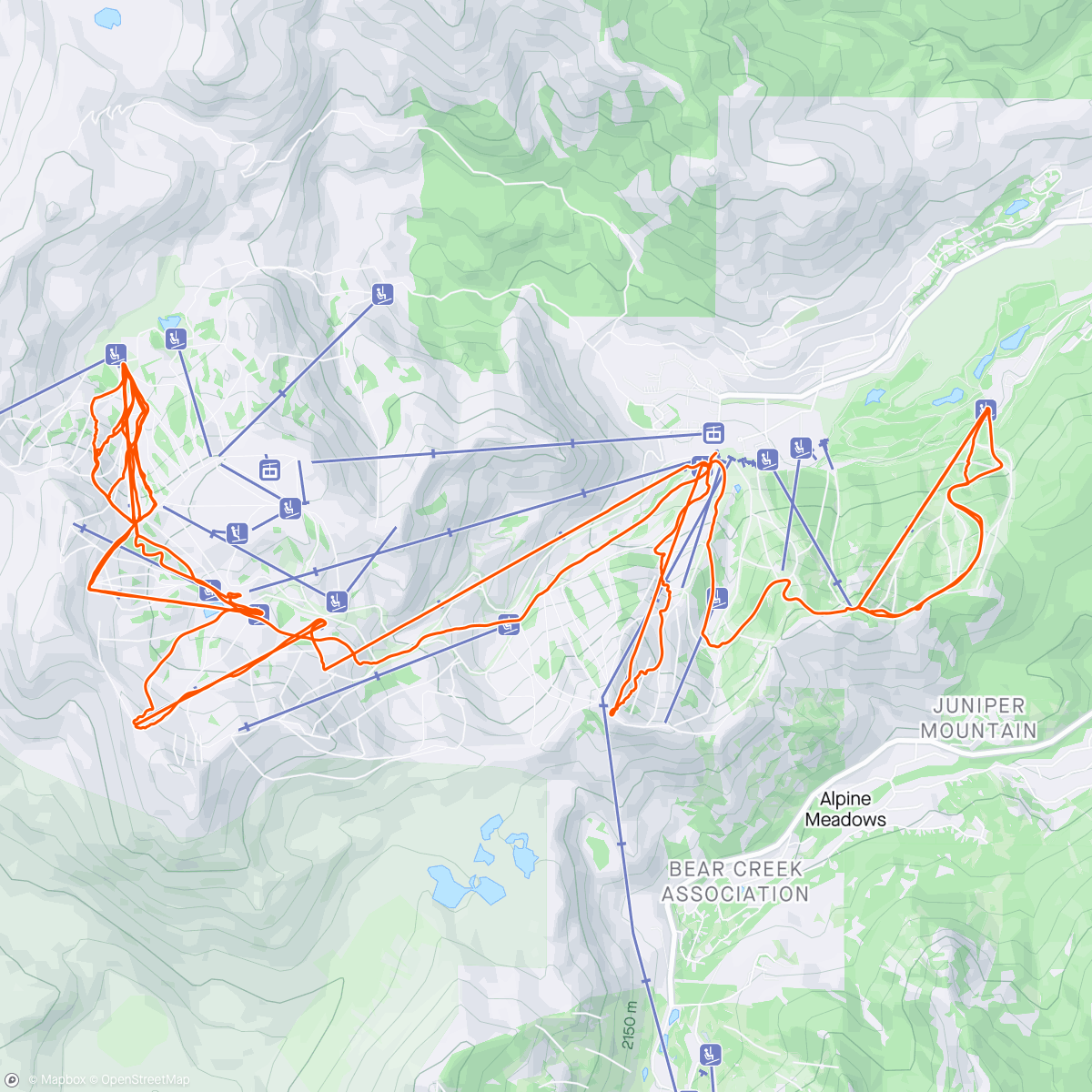 Map of the activity, Palisades Spring Ski