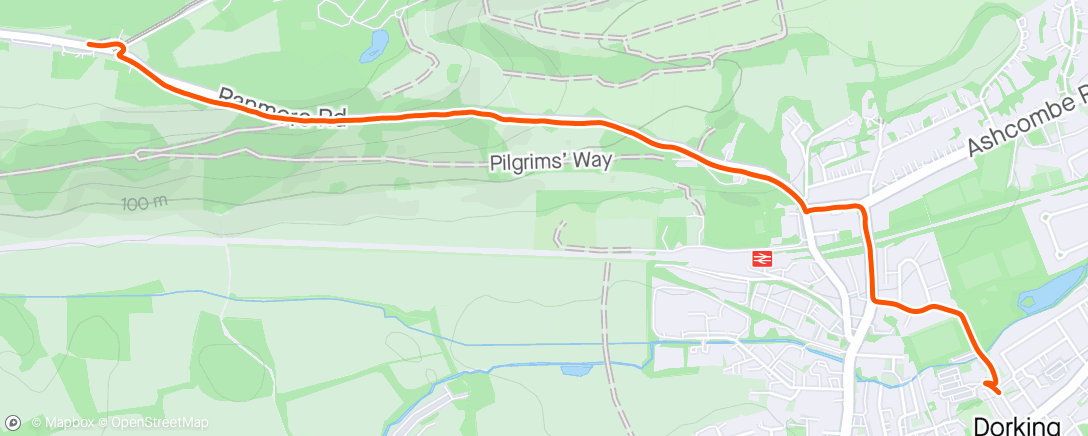 Mapa de la actividad, Climb From Dorking Station To Mole Hill Car Park