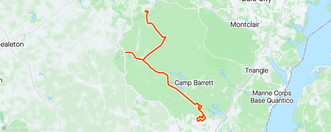 Map of the activity, After Lunch Camp Upshur Ride w/ teammate Art
