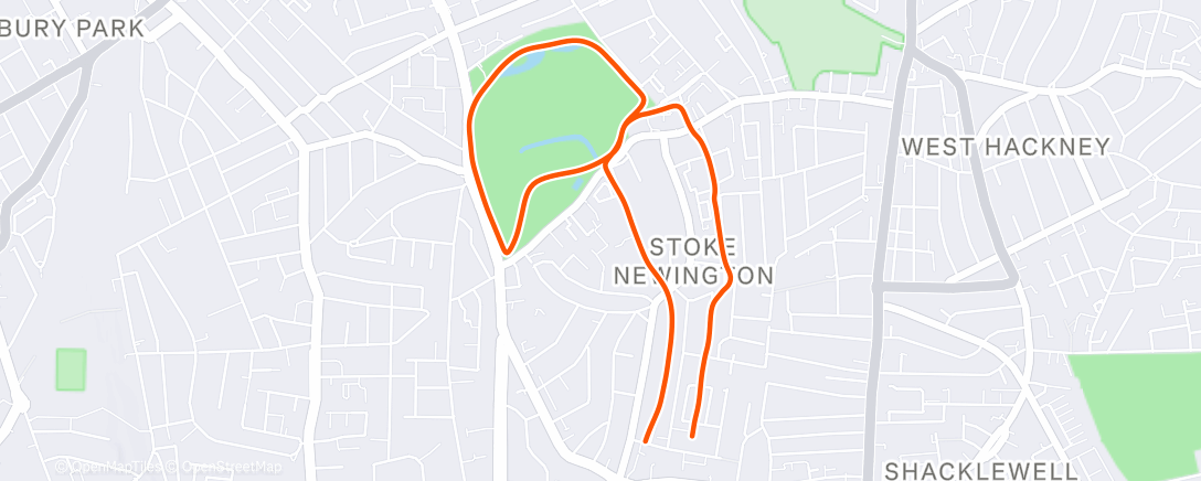 Map of the activity, Short Afternoon Run
