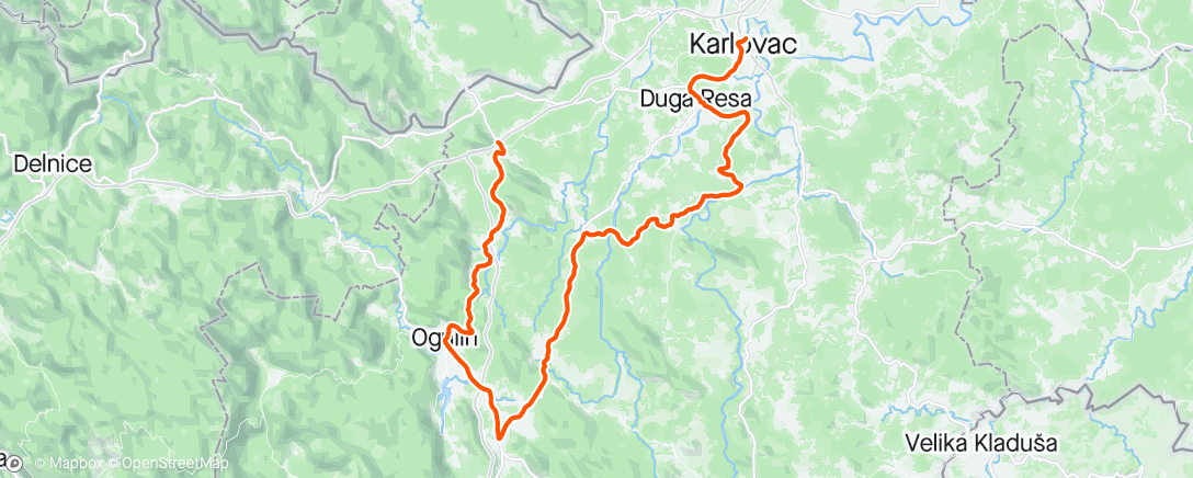 Map of the activity, Afternoon Ride