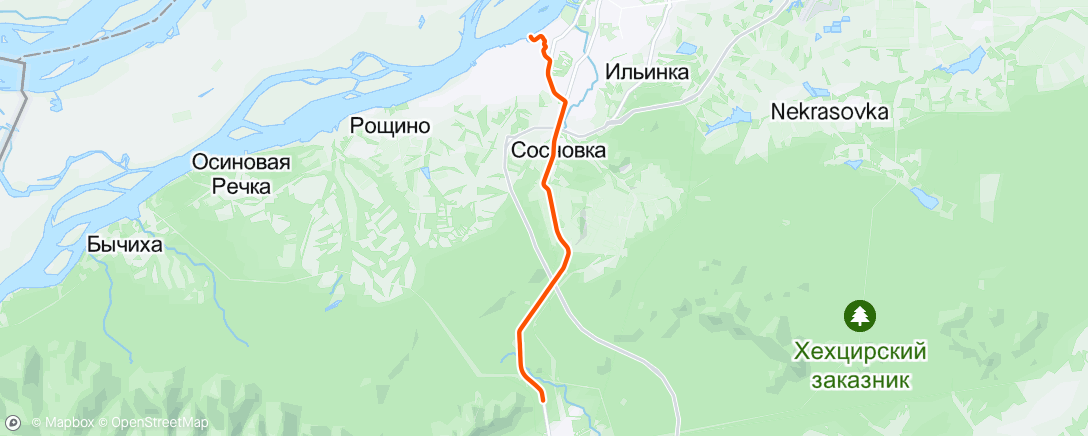 Map of the activity, Evening Walk