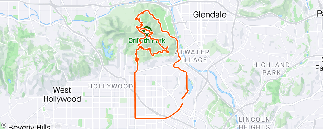Map of the activity, Chill ride in Griffith w/ Conrad