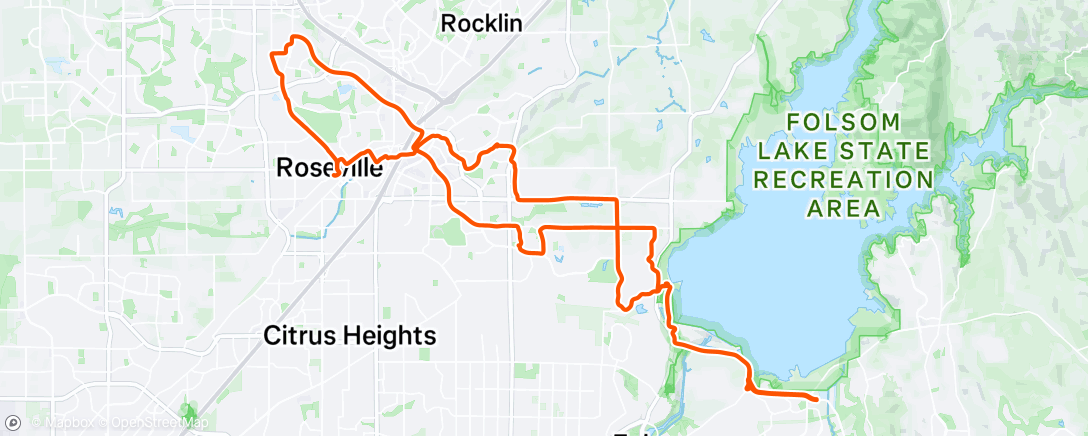 Map of the activity, Riding to the rain at Habitat ReStore in Roseville