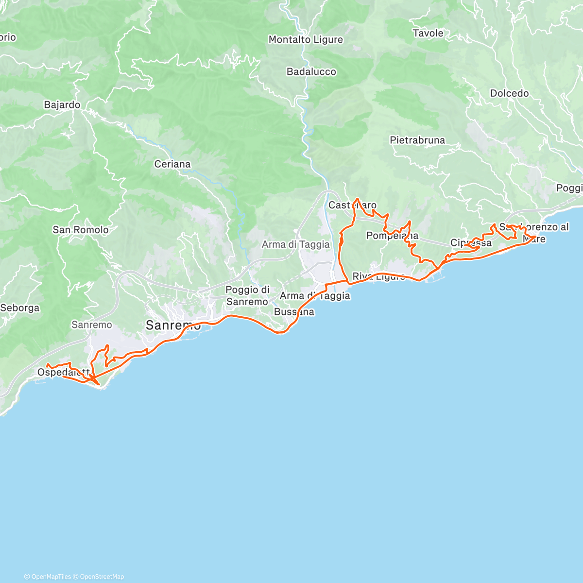 Map of the activity, Afternoon Ride