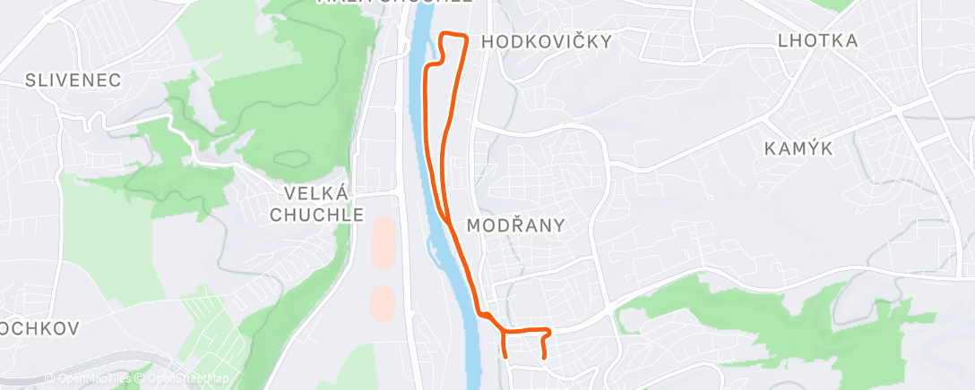 Map of the activity, Afternoon Run