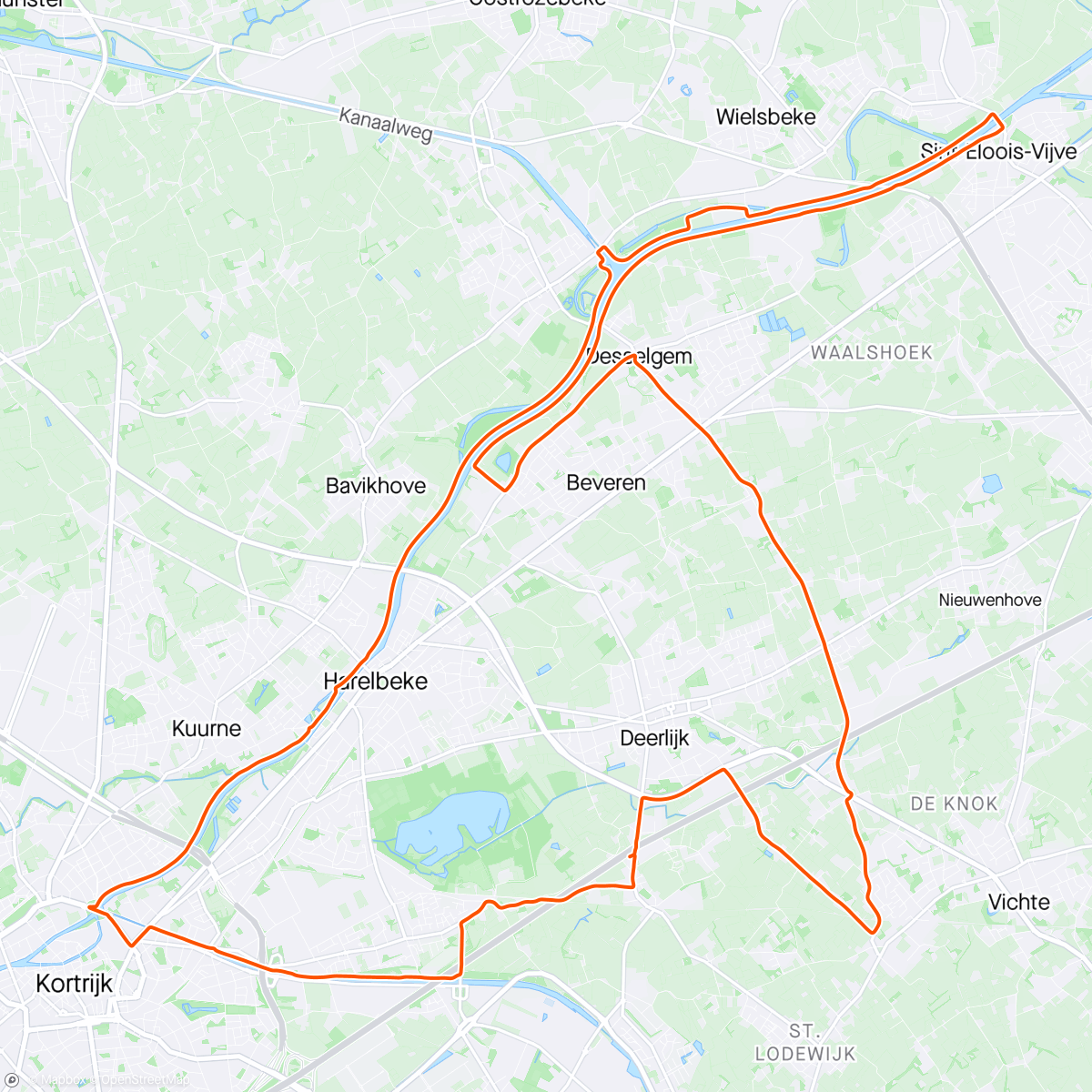 Map of the activity, Pre race Brugge-De Panne