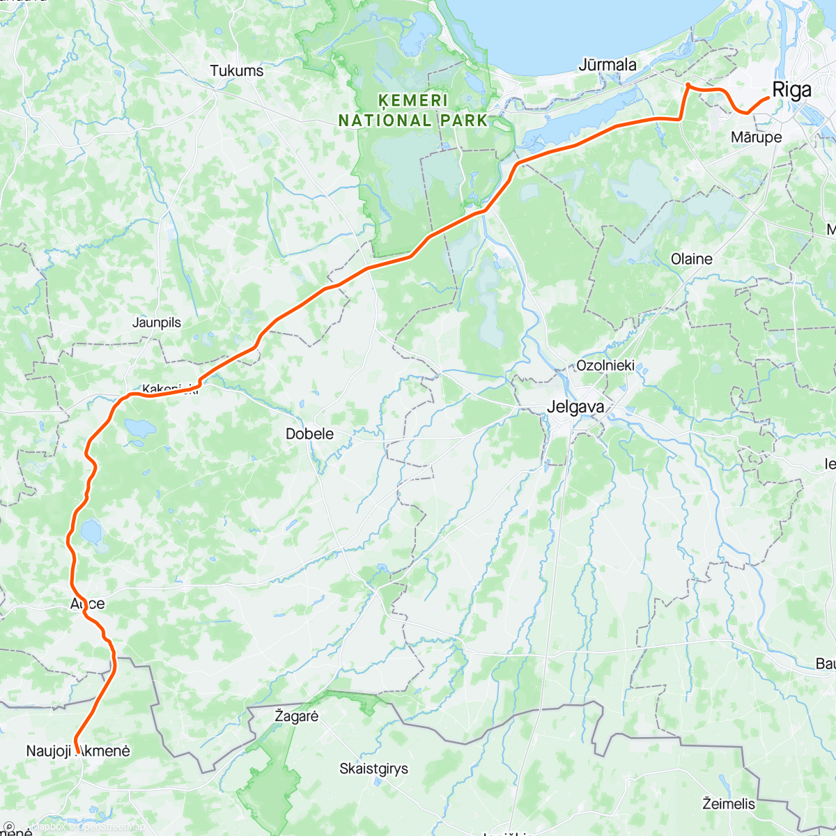 Map of the activity, Lettland 🇱🇻 nach Litauen 🇱🇹