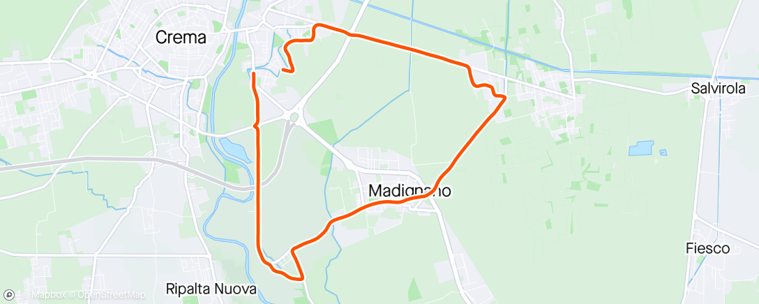 Map of the activity, 12k in progressione