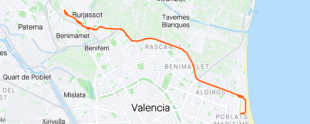 Map of the activity, Bicicleta por la mañana