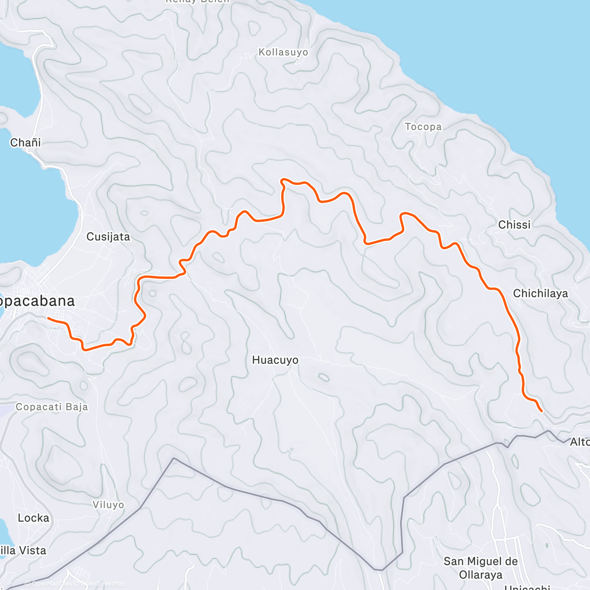 Map of the activity, ROUVY - Copacabana | Titicaca | Bolivia