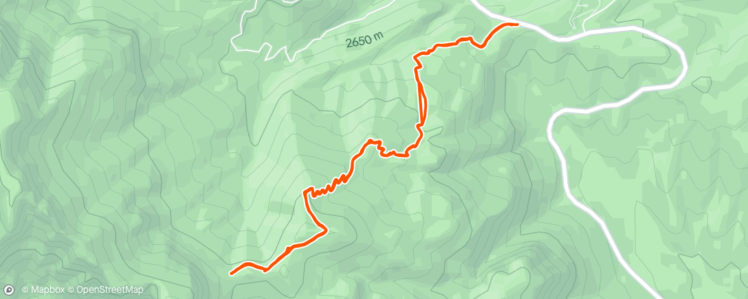 Map of the activity, Morning Hike to the Raintree
