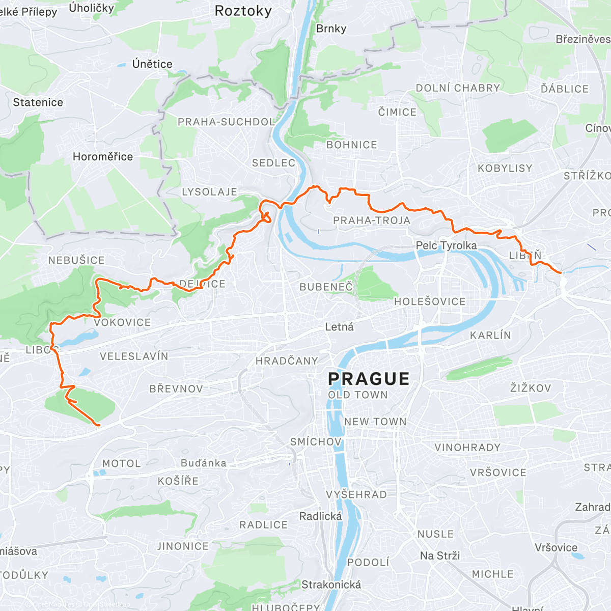 Карта физической активности (POP 2025 aneb Povánoční oběh  Prahy)