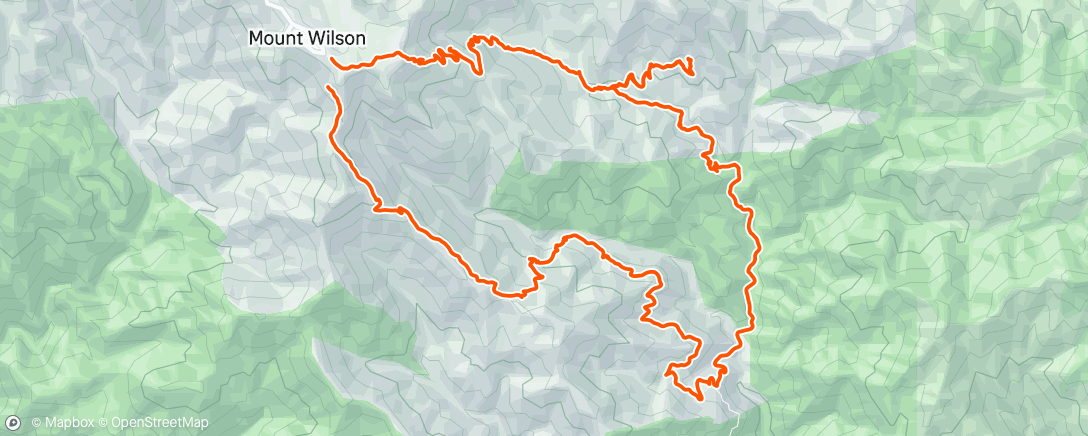 Map of the activity, Mt. Wilson to Chantry and back up