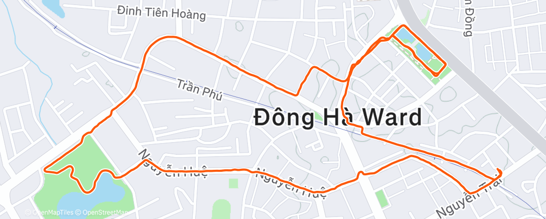 Map of the activity, Afternoon Run