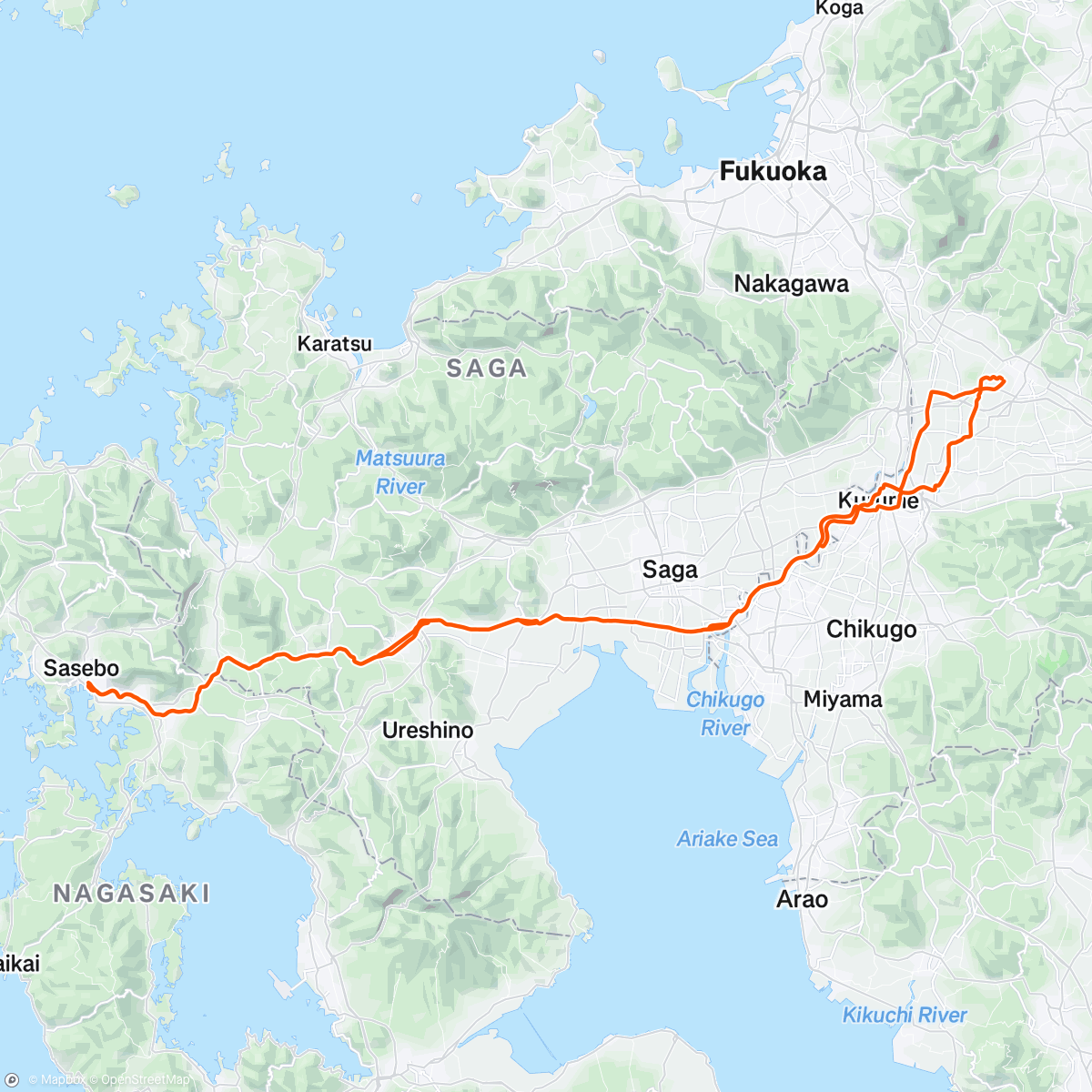 Map of the activity, 北野練後に佐世保バーガー