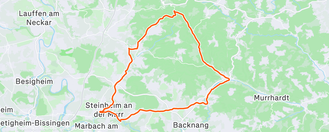 Map of the activity, Mittagsradfahrt