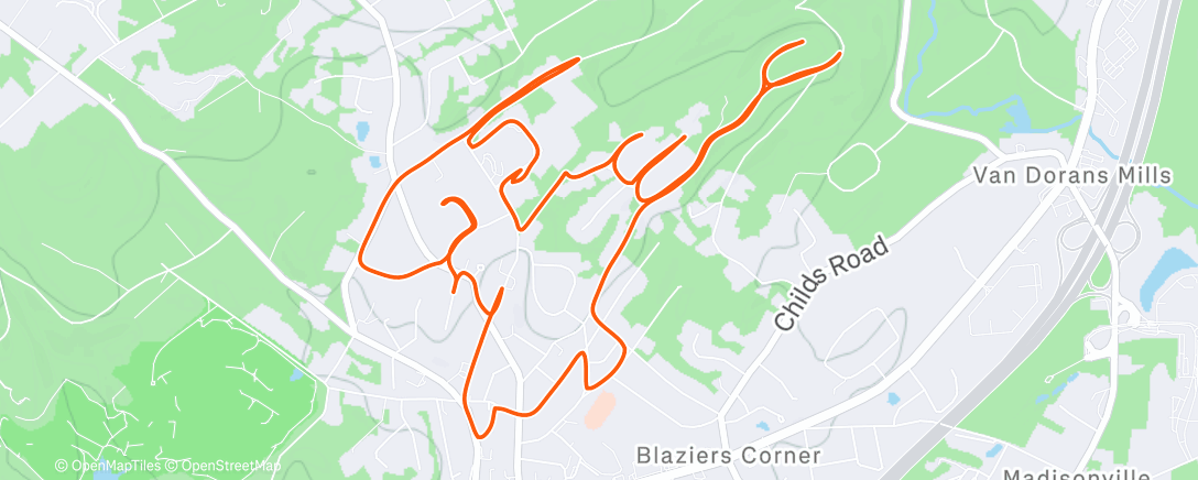Map of the activity, Morning Run