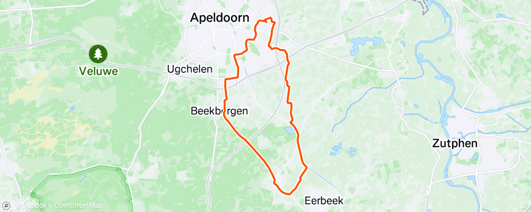 Map of the activity, Evening Ride