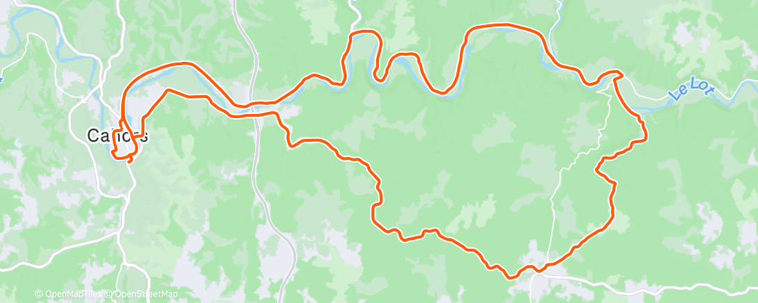 Map of the activity, Vélo dans l'après-midi
