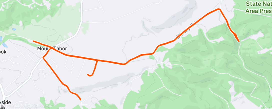Map of the activity, Afternoon Run