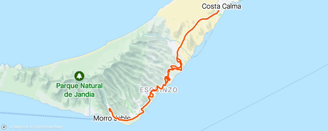 Map of the activity, Bombón en costa calma con brisa majorera