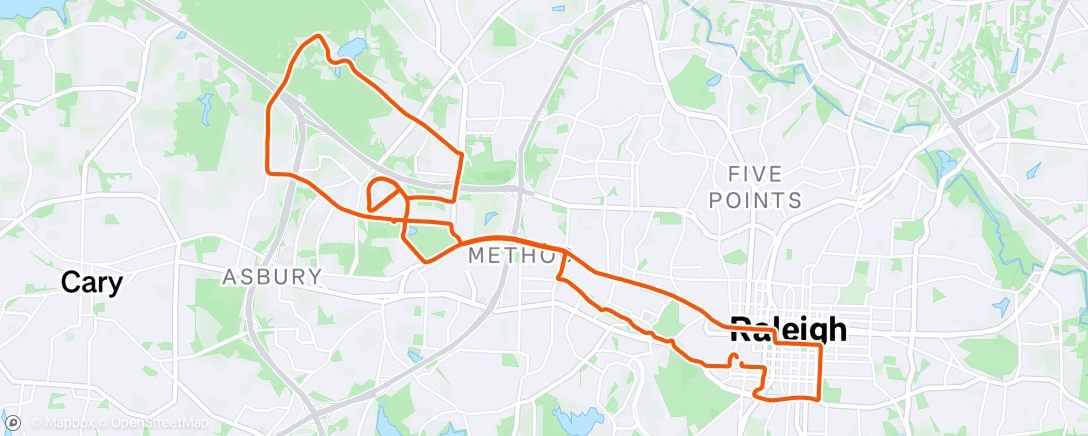 Map of the activity, Evening Ride