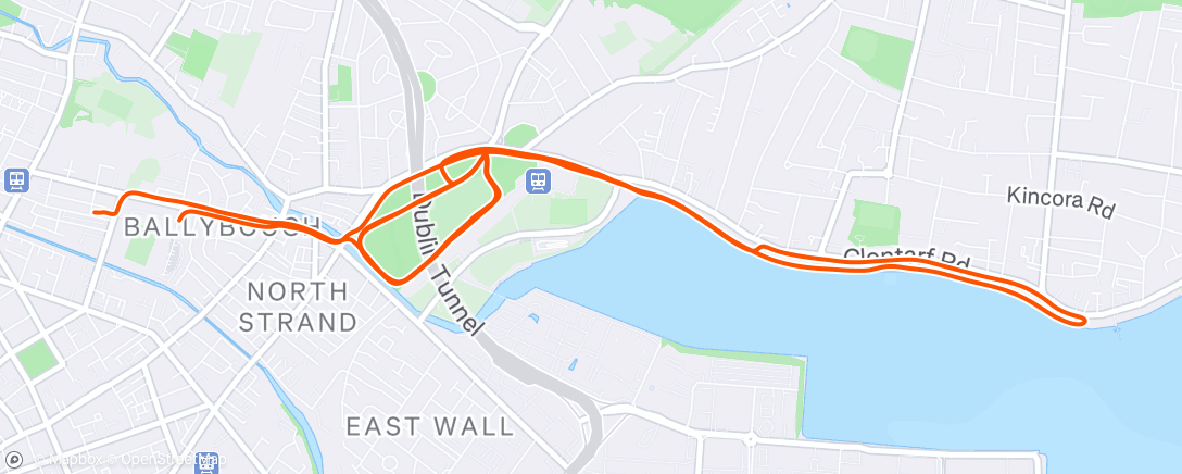 Map of the activity, Evening Run