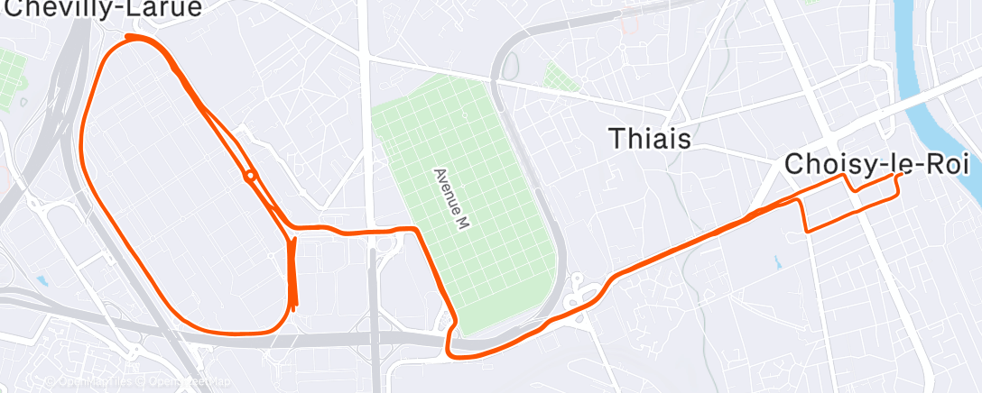 Map of the activity, Vélo dans l'après-midi