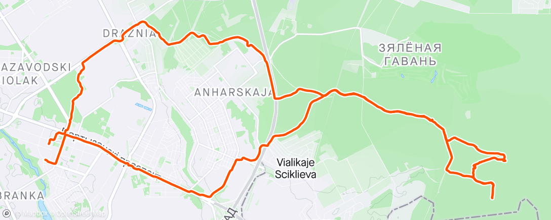 Map of the activity, Bike hike