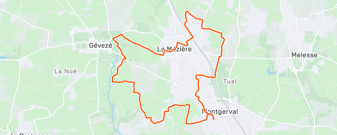 Map of the activity, Morning Run