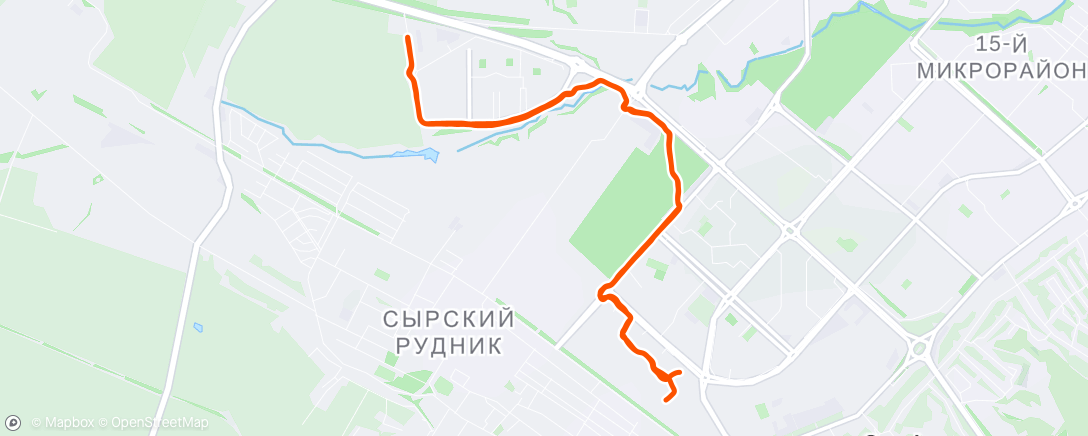 Map of the activity, Evening Run