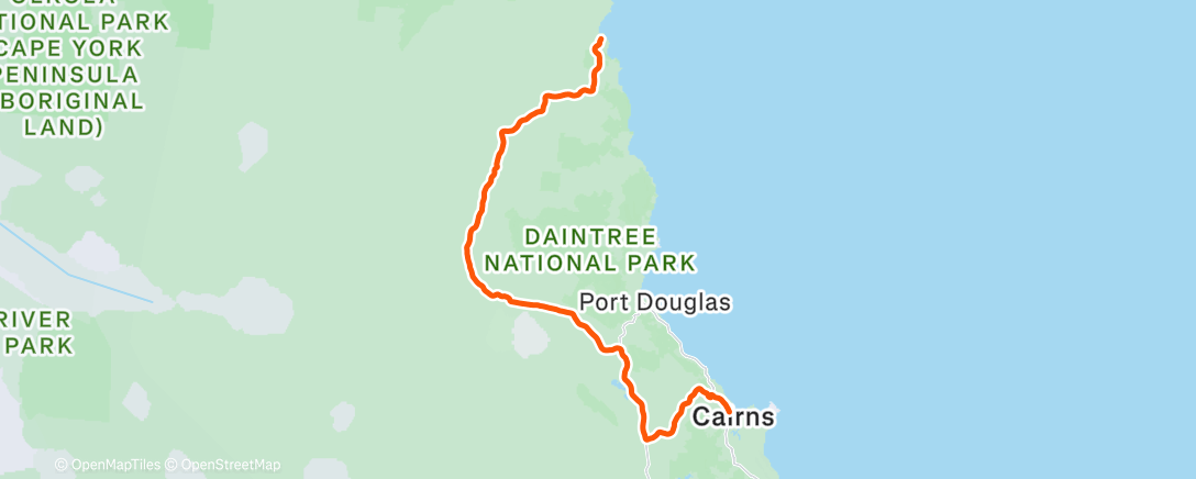 Map of the activity, Cycling