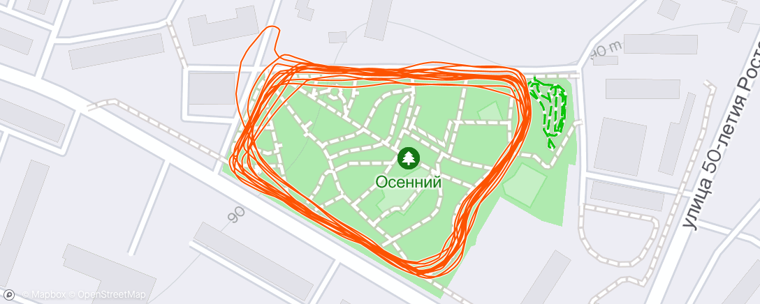 Map of the activity, Полуденный забег