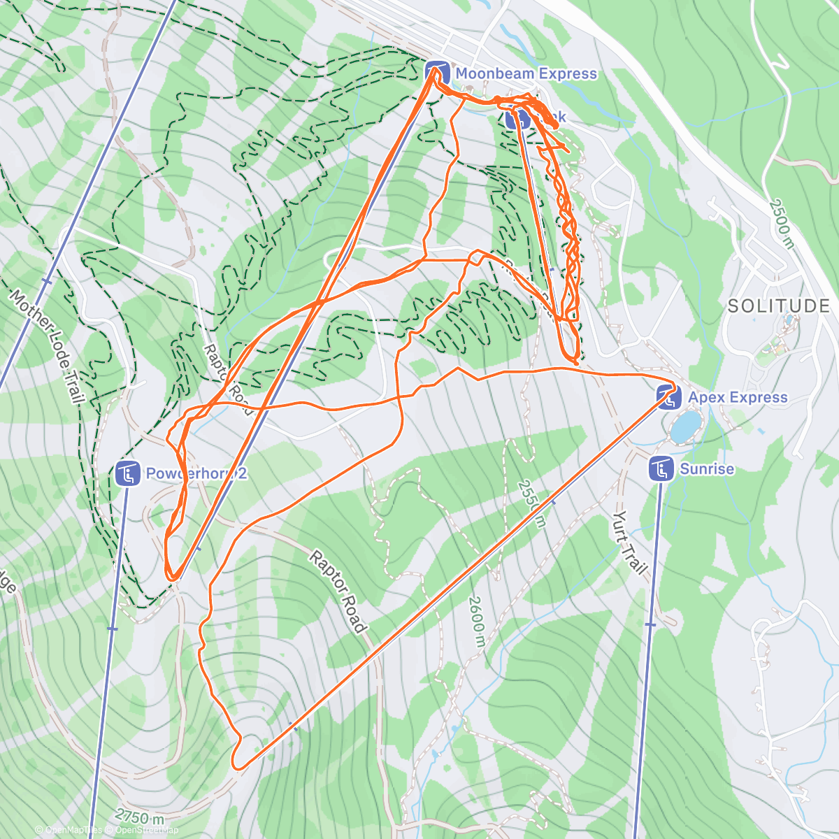 Map of the activity, frankie ski!