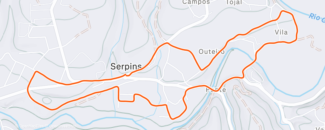 Map of the activity, Evening Run