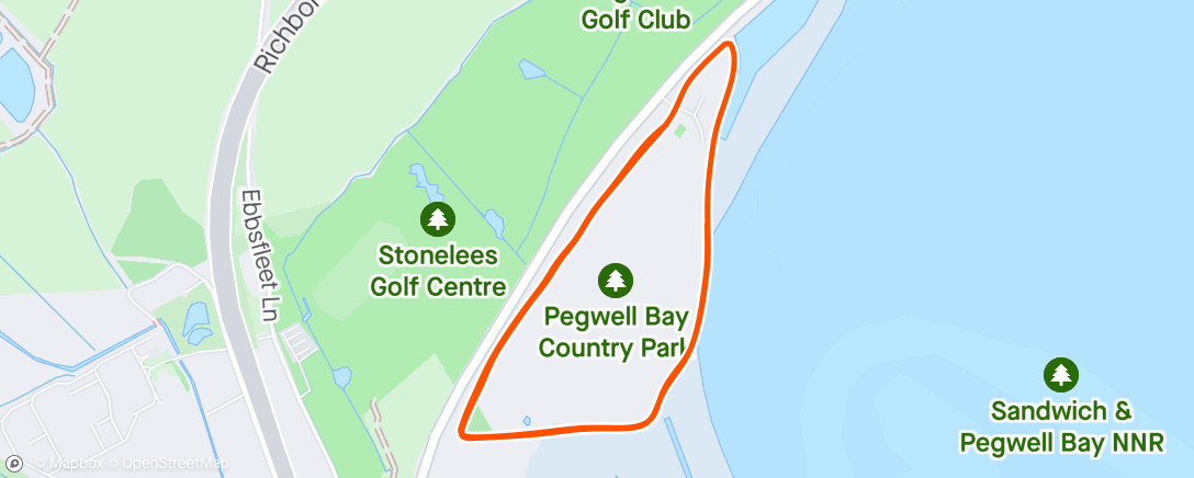 Mapa de la actividad, Pegwell Bay parkrun . Tried to push it a bit more and happy to get just under 28 minutes 😀