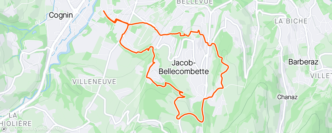 アクティビティ「Balade hauteurs de Jacob」の地図