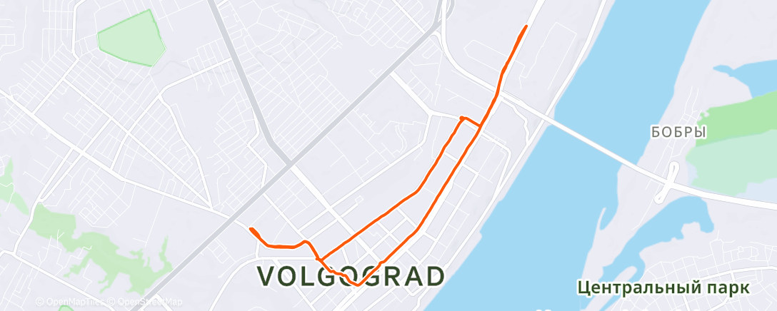 Map of the activity, Evening Run