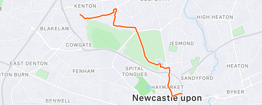 Map of the activity, Morning Run