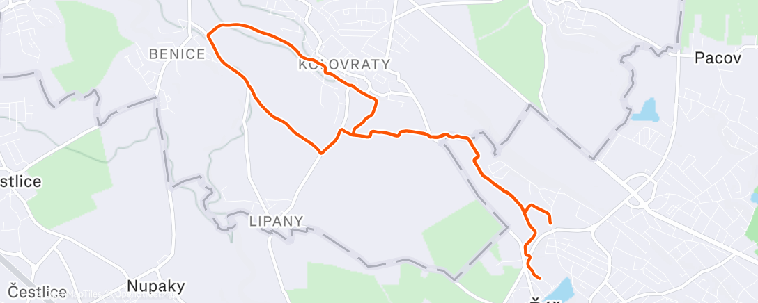 Map of the activity, Afternoon Run