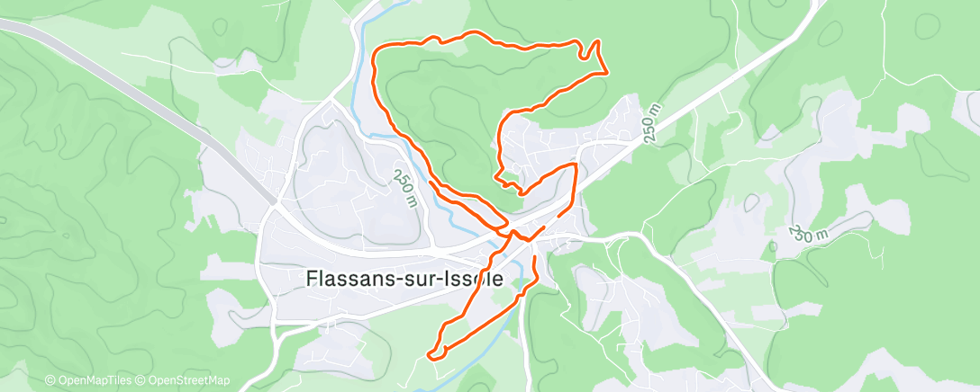Map of the activity, Carrera de montaña a la tarde