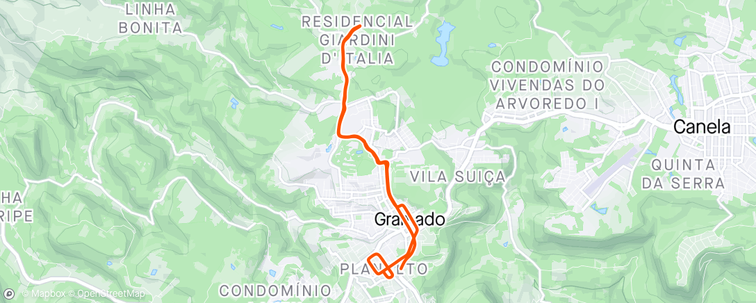 Map of the activity, Pedalada Dominical