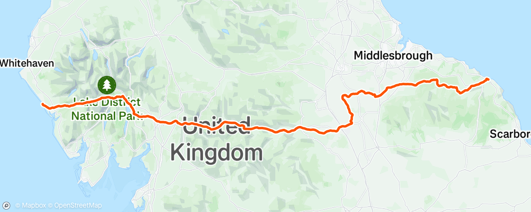 Map of the activity, Coast to Coast