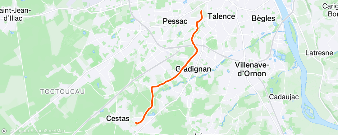 Map of the activity, Evening Ride