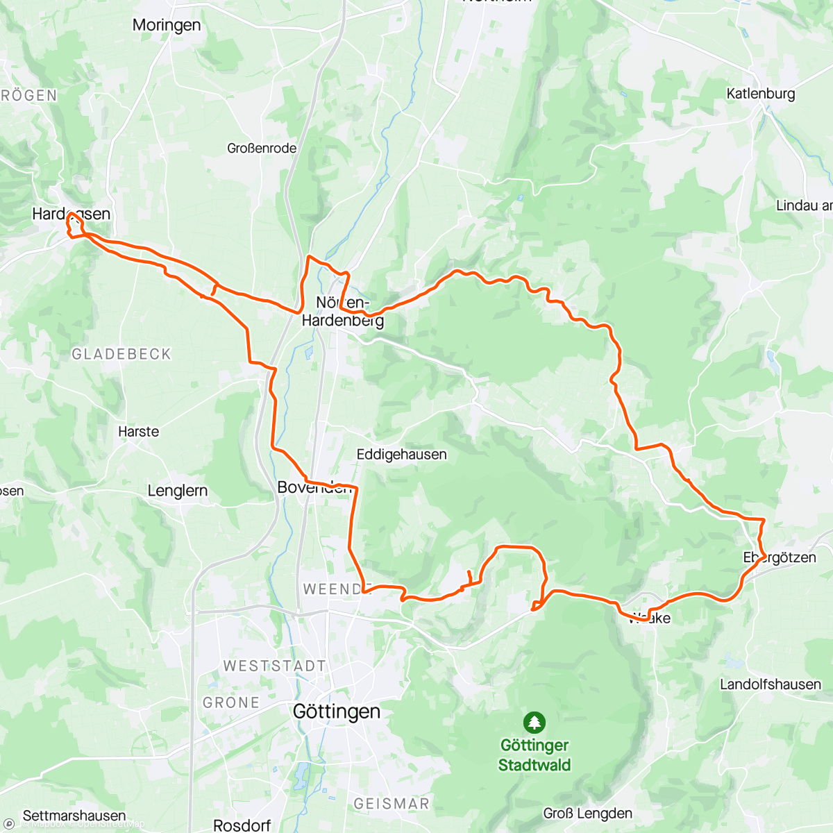 Map of the activity, Challenge 50/5 - Storchenbeobachtungstour Wolbrechtshausen