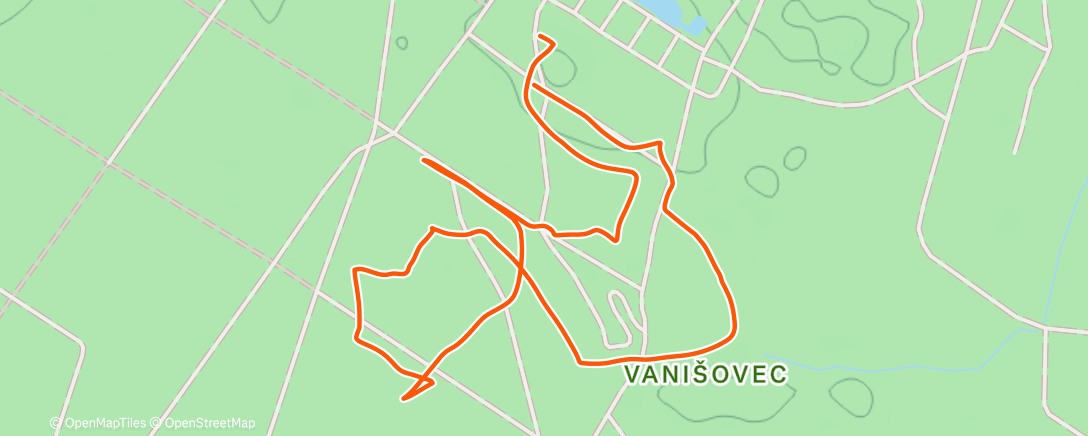 Map of the activity, Afternoon Run