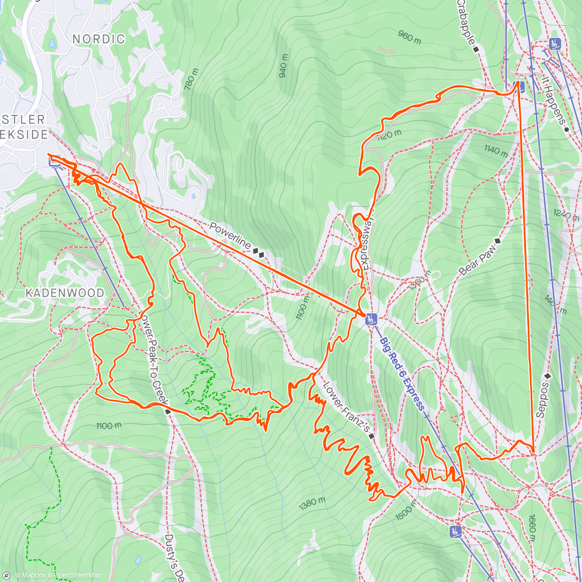 Map of the activity, Whistler D3 🐻